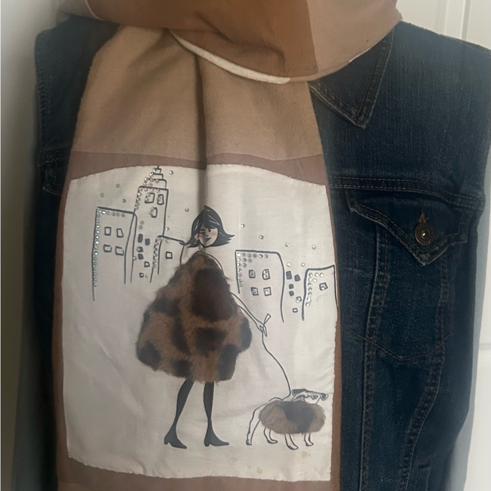Dog walker flannel scarf